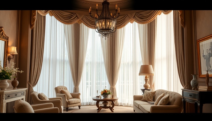 Home Design Trends 2025: Elegant room with luxurious drapery and classic elements.