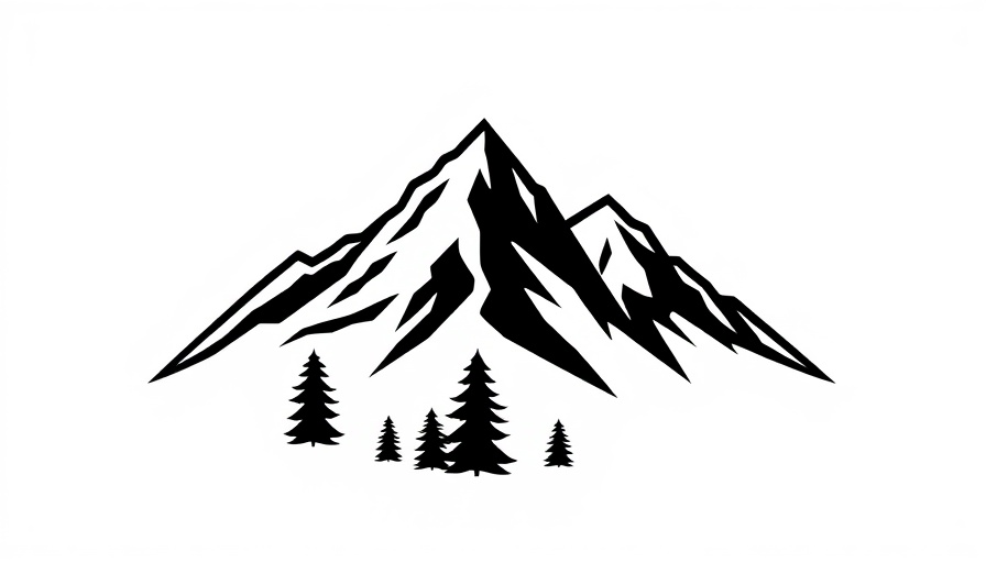 Stylized mountain range logo design