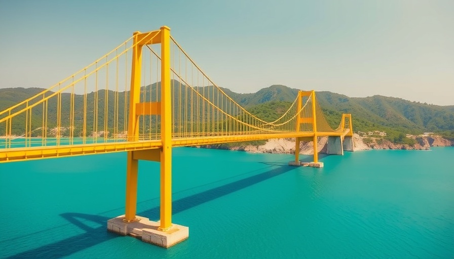 Vibrant bridge over turquoise waters in Nusa Lembongan
