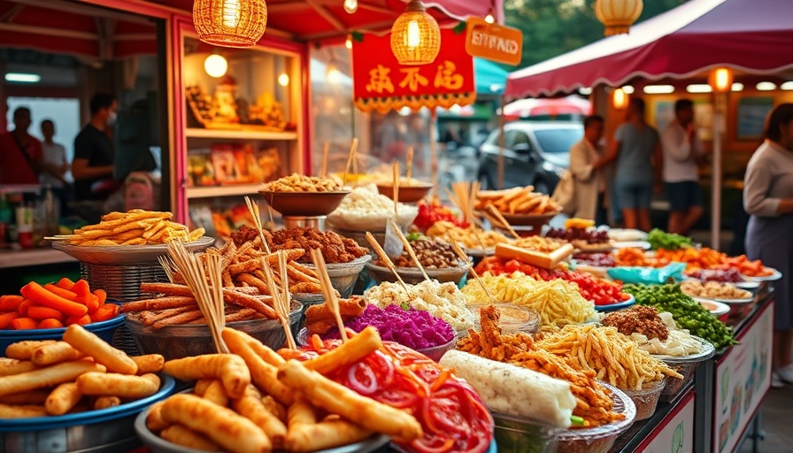Must-Try Food at Gator by the Bay: colorful festival food display.
