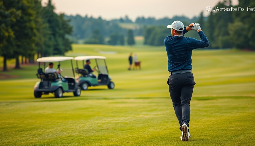 Golfer swings during UC San Diego Athletics Golf Tournament.
