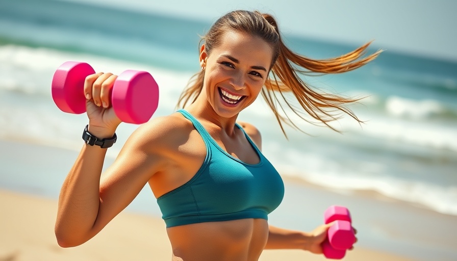 Staying on Track with Your Fitness Goals: Woman exercising on the beach.