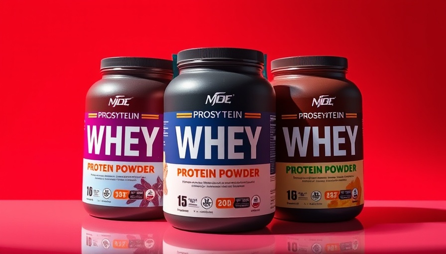 Best Whey Protein Powders of 2025 displayed against a red background.