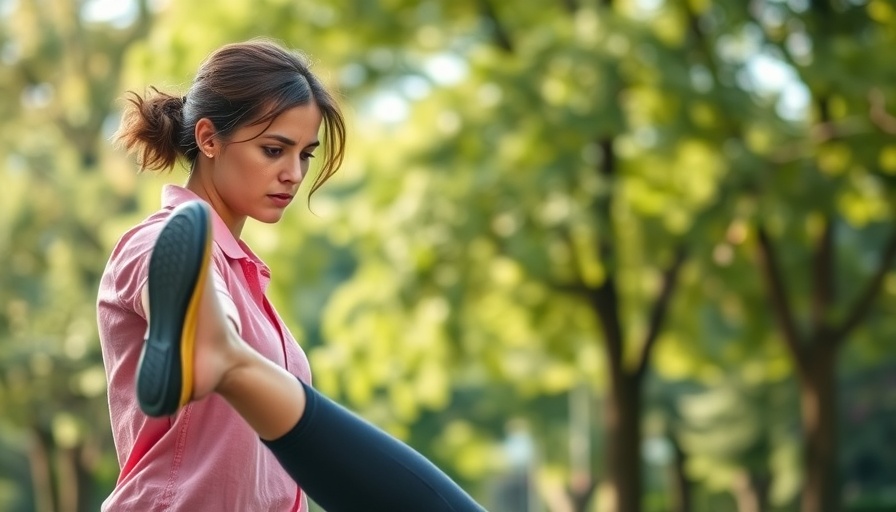 Outdoor health tips for residents of San Diego: woman stretching in park.