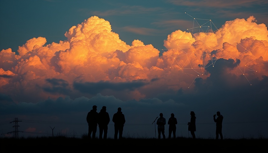 Surreal depiction of cloud technology and AI for cost savings.