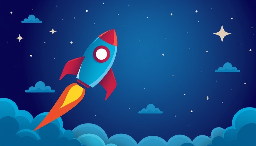 Stylized rocket launching, representing Google launches Gemini 2.5 AI models.