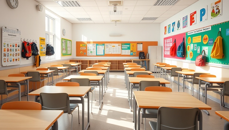 Classroom setup reflecting public school funding bill impact