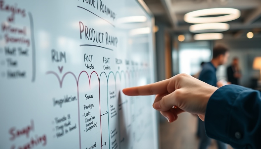 Close-up of a product roadmap being explained, emphasizing budget-conscious SaaS promotion.