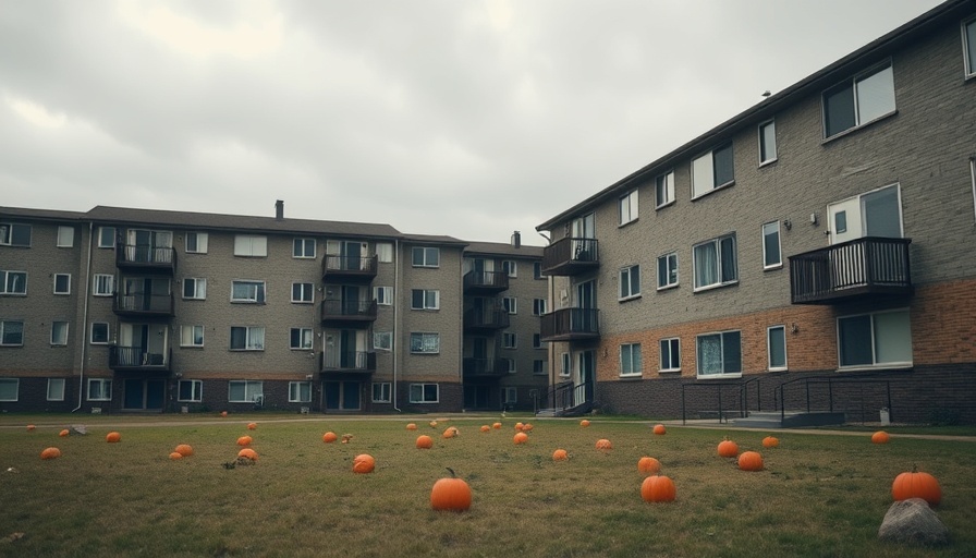 San Antonio affordable housing crisis depicted by old apartment buildings.