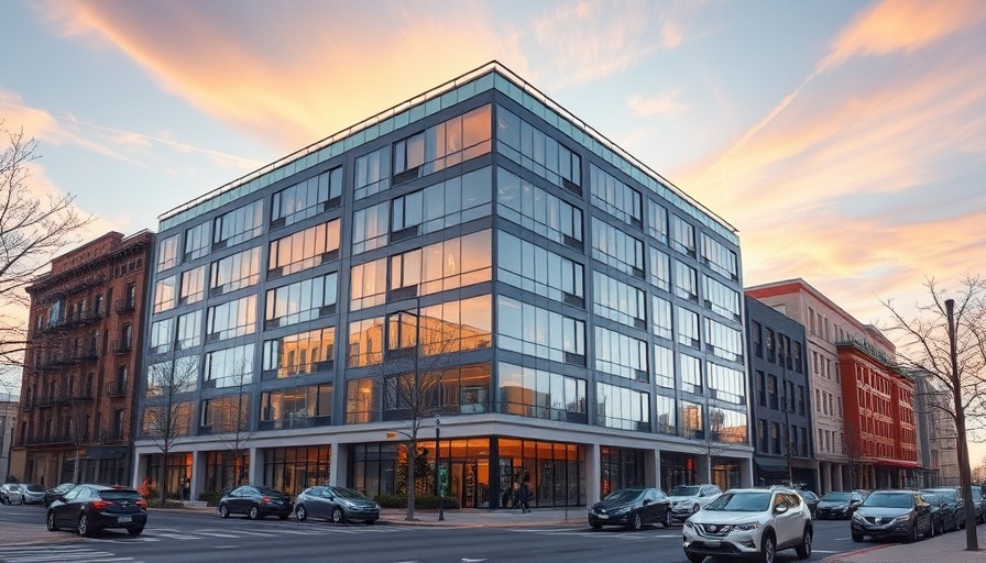 Industrial building with parking lot on East Josephine