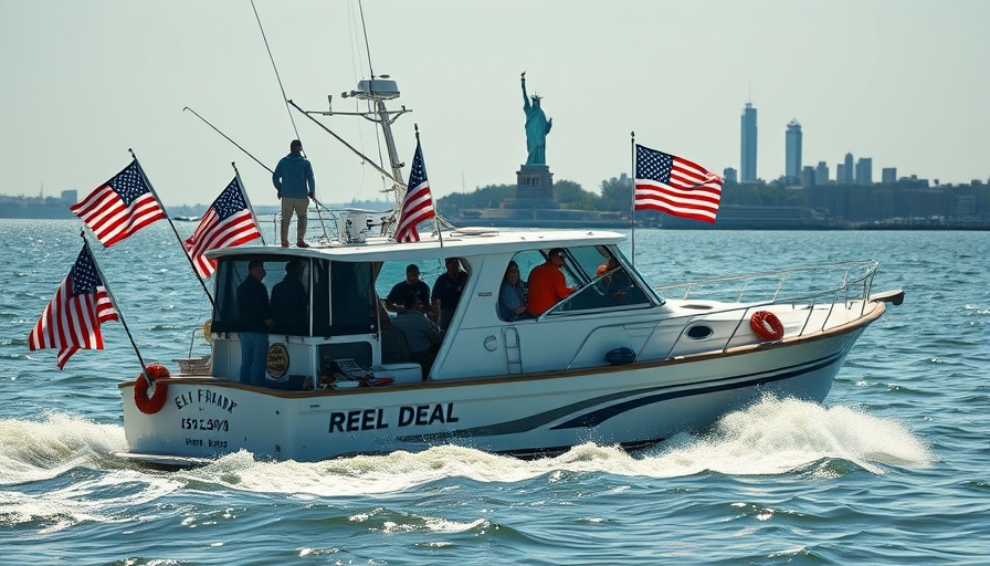 Fishing boat near Statue of Liberty, 2025 Manhattan Cup.