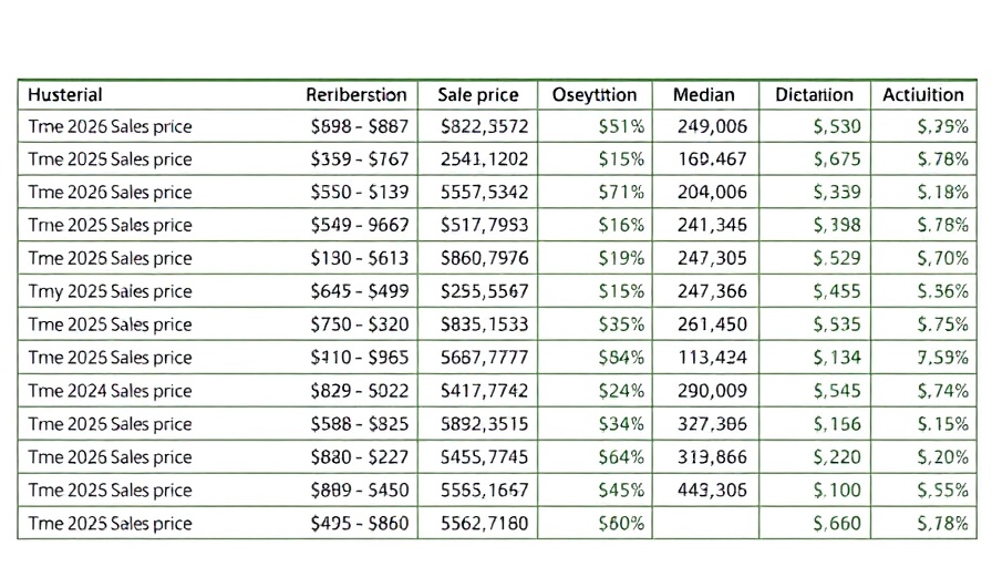 San Diego real estate statistics in a table showing NSDCC sales history.