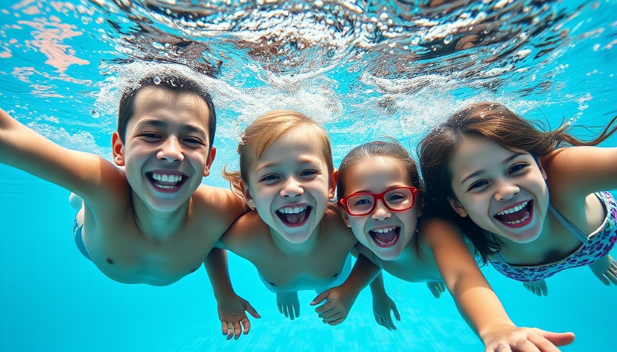 Family enjoying fun pool workouts underwater.