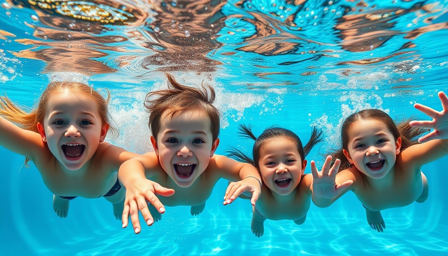 Family enjoying fun pool workouts underwater.