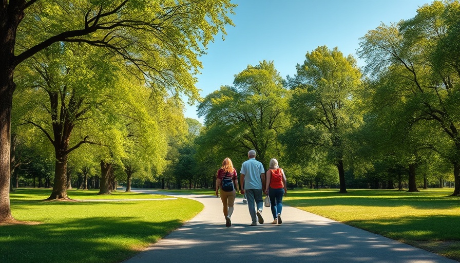 Family walking in a lush park, North County Sales Tax Revenue Impact.