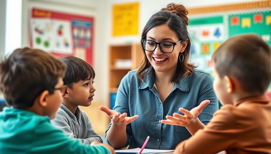 Teacher instructing children in San Antonio classroom, San Antonio STAAR Scores 2023