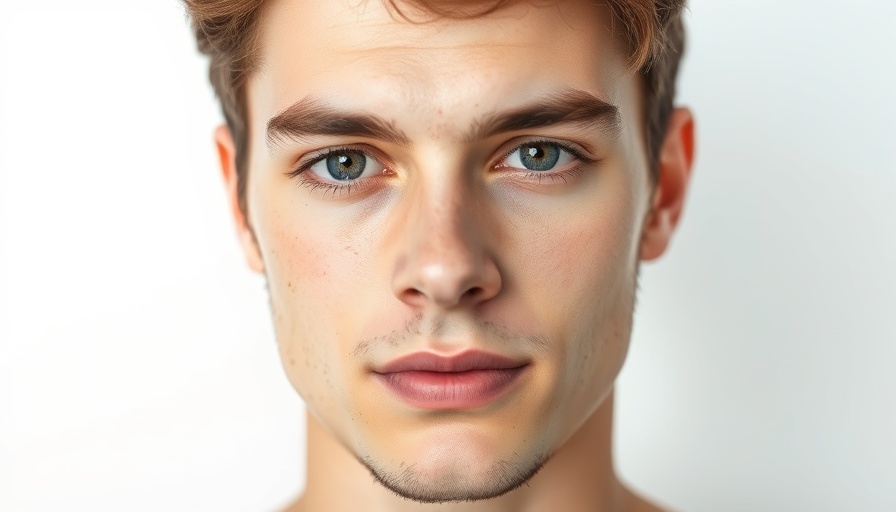 Close-up portrait of a young male with neutral expression.