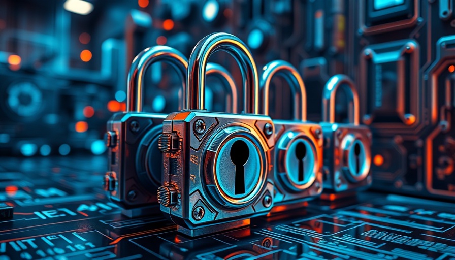 Futuristic AI-enhanced cybersecurity in hospitals symbolized by padlocks.