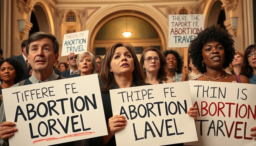 Protesters holding signs about San Antonio abortion travel fund
