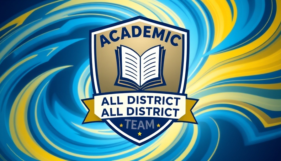 UC San Diego Academic All-District Recognition emblem with abstract background