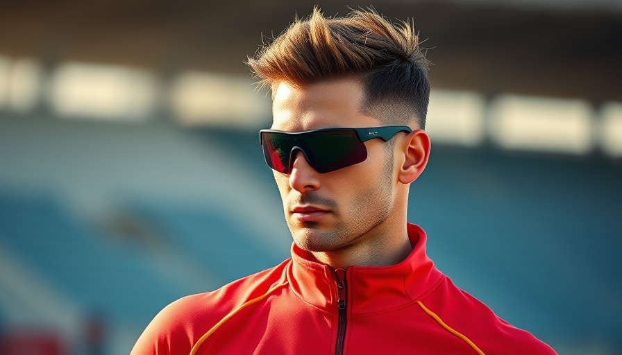 Athlete practicing in red sportswear during sunny day.