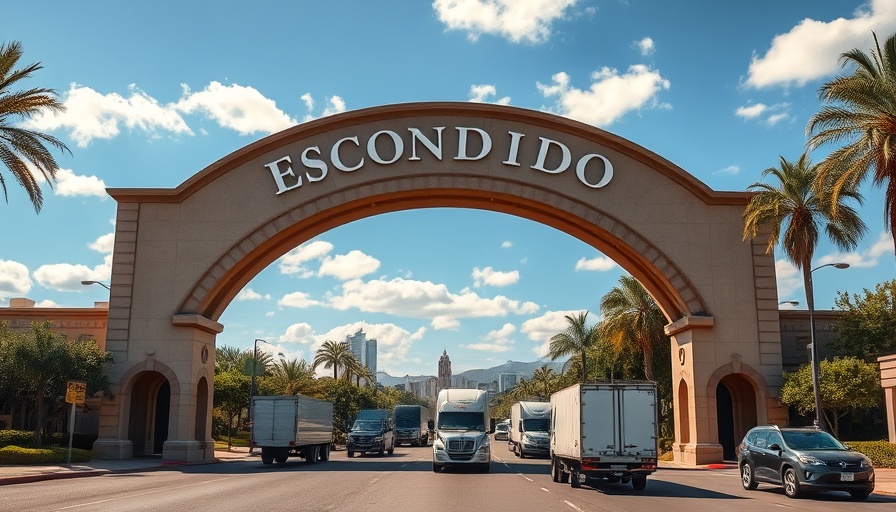 Escondido entrance archway and street scene showcasing the city.
