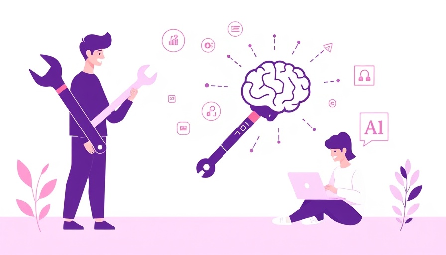 Concept of automation tools and marketing goals with AI elements.