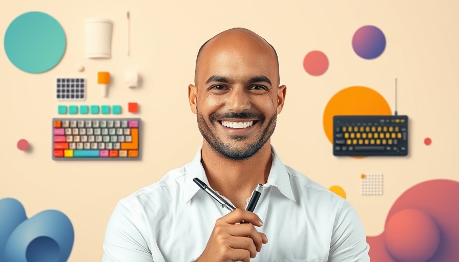 Creative branding strategies for startups collage with man and colors.