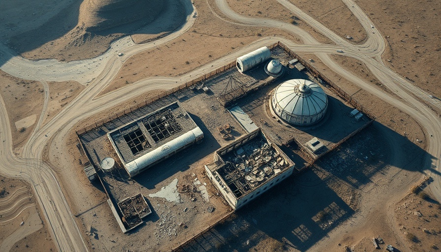 Aerial view showing US strikes damage at Iran nuclear facilities.