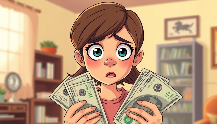 Concerned woman analyzing bills at a table