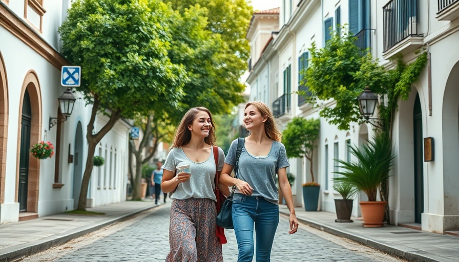 Two young women walking in a historic town, fitness tips inspiration