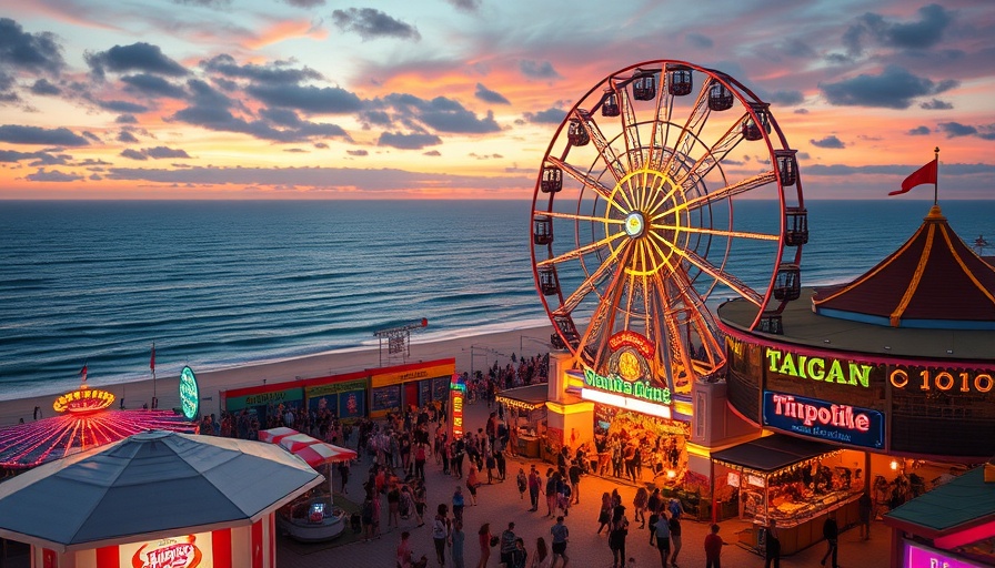 Amusement park with Ferris wheel at sunset; fun things to do in San Diego.