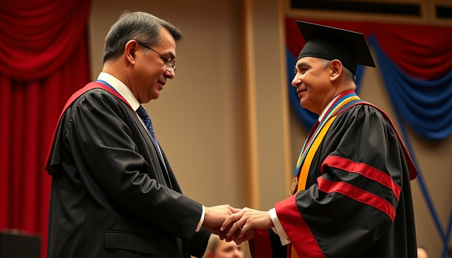 Academic ceremony awarding President’s Medal of Distinction at Fresno State