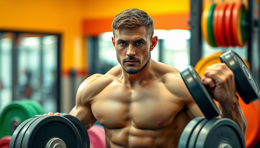 Man lifting weights in gym, showcasing vascularity in cardiovascular training.