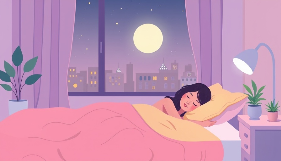 Person sleeping in bed with moonlit window, promoting sleep and health benefits.