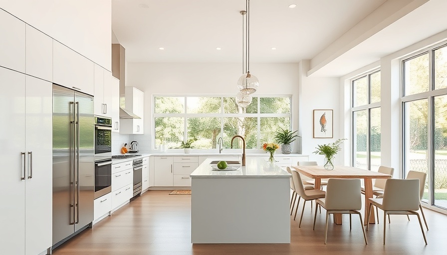 Modern kitchen remodel with white cabinets and stainless appliances.