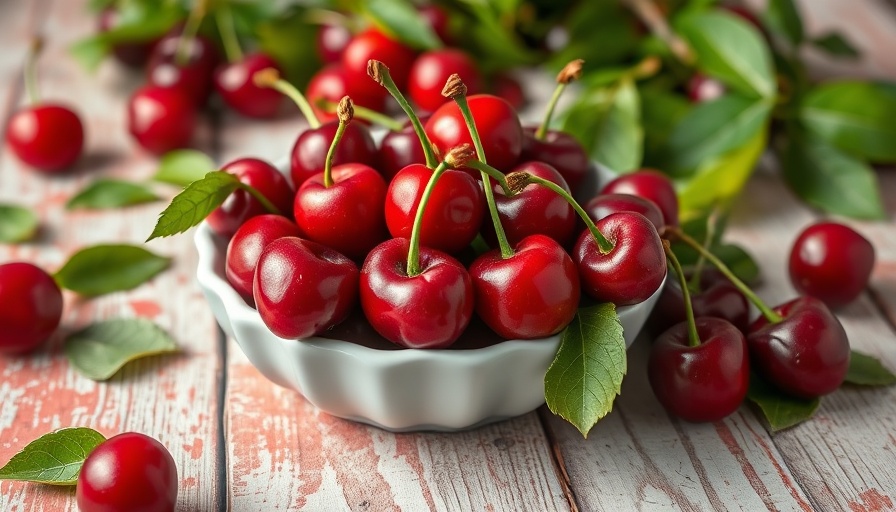 Vibrant cherries in a bowl on rustic table, health benefits of cherries.