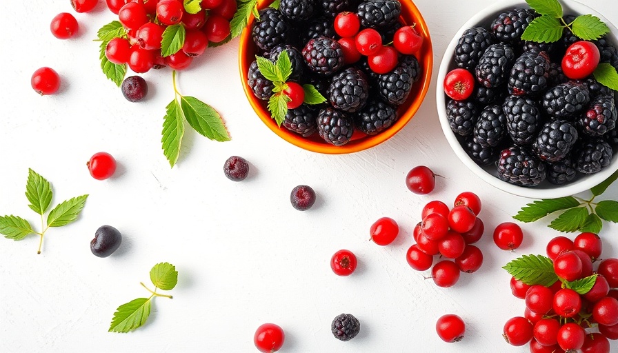 Culinary Uses of Wild Berries: fresh blackberries and redcurrants in bowls.