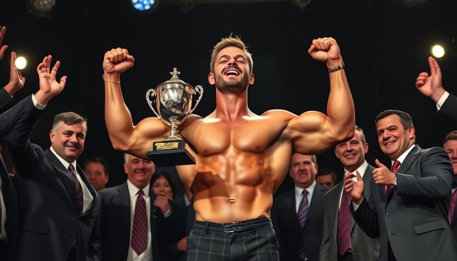 Monsterzym Korea Pro Results: Bodybuilder victory celebration.