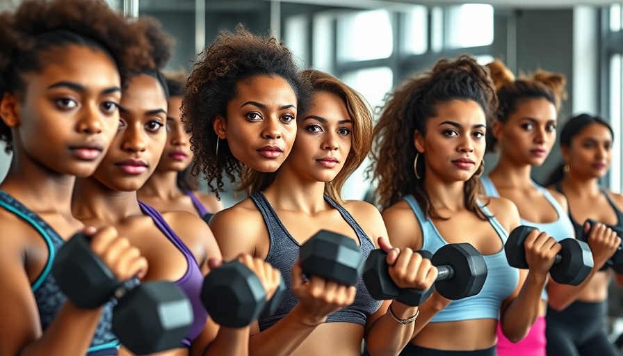 Women strength training with dumbbells in a gym