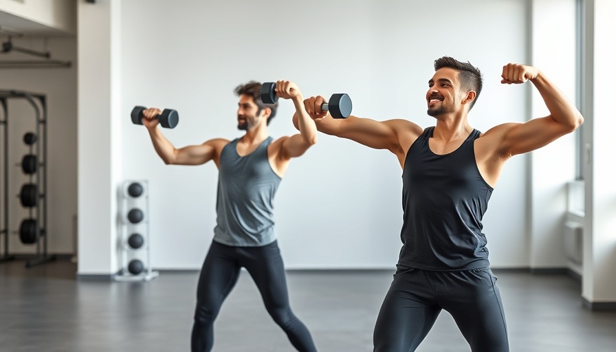 20 Min Full Body Dumbbell Workout demonstration in a gym setting.