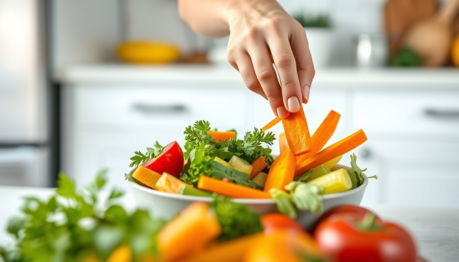 Nutrient-dense meals preparation with fresh salad ingredients in a kitchen.