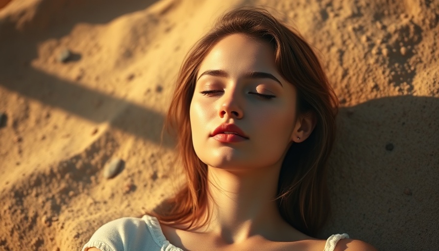 Calm young woman enjoying sunlight, promoting light therapy for brain health.