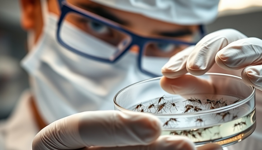 Scientist analyzes mosquitoes for single-injection malaria vaccine development.