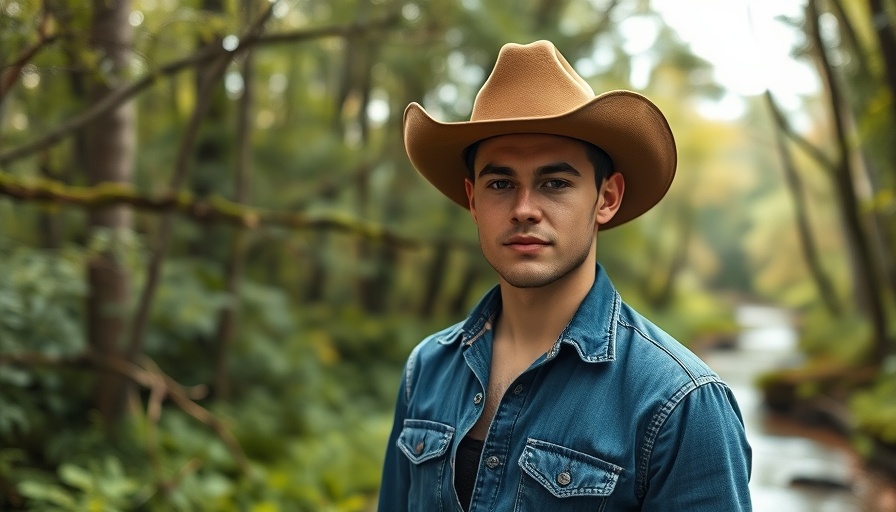 Jesse Daniel Fitness Journey: Man in cowboy hat in forest.
