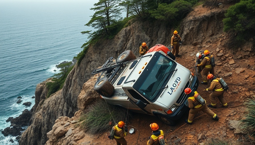 San Jose breaking news: Rescue operation for overturned car on cliff.