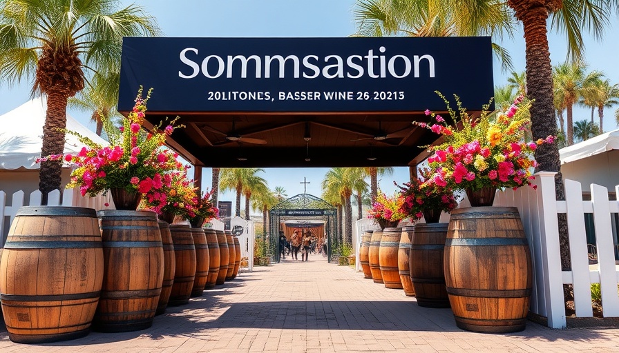 California Wine Festival Sommsation VIP Pavilion entrance with floral decor