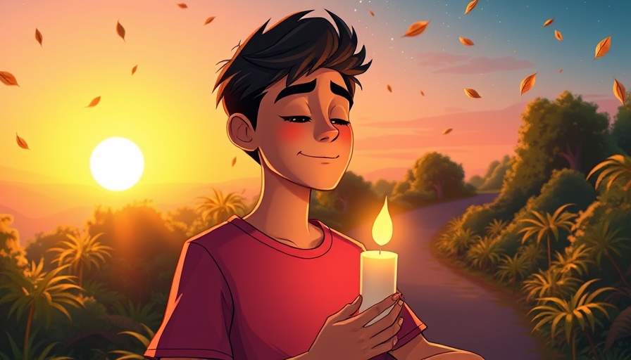 Young man embracing peace with rituals, meditating serenely.