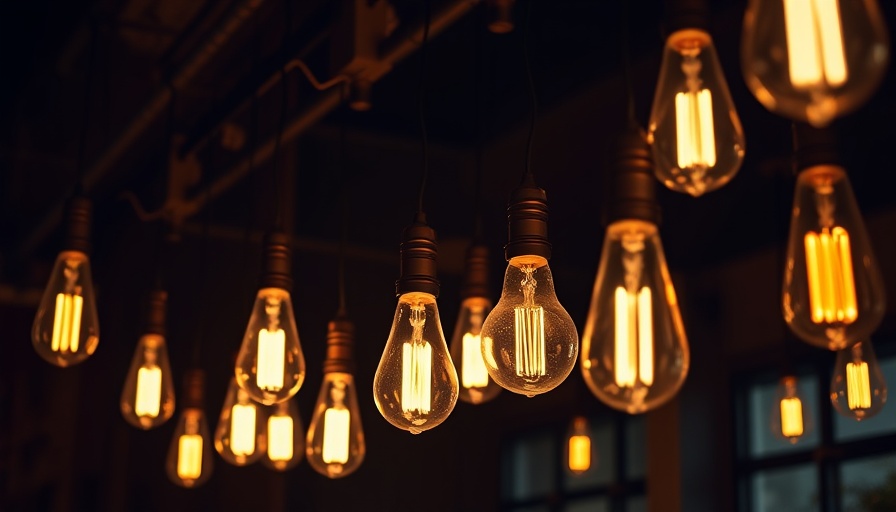 Glowing vintage light bulbs symbolizing high electric rates in California.