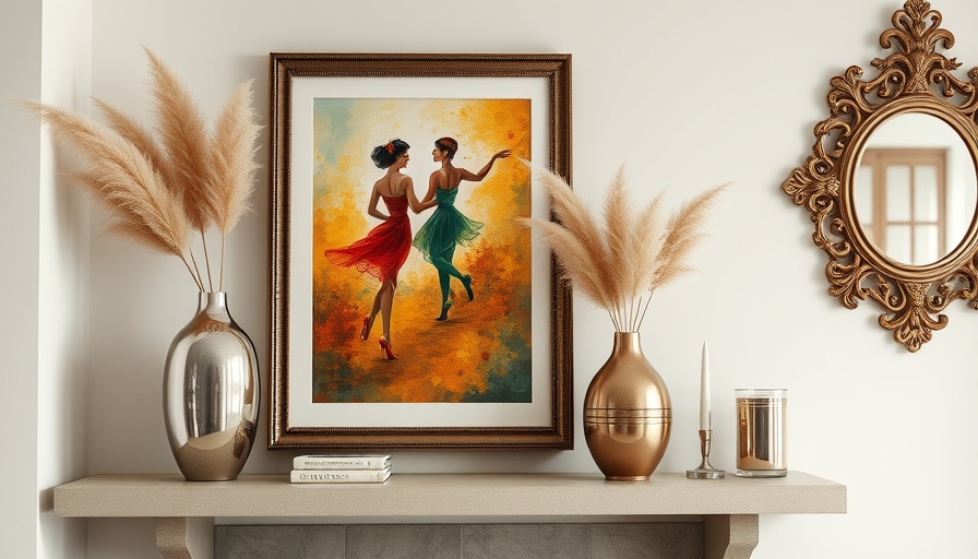 Elegant interior decor with a painting and vase, refreshing your home for positivity.